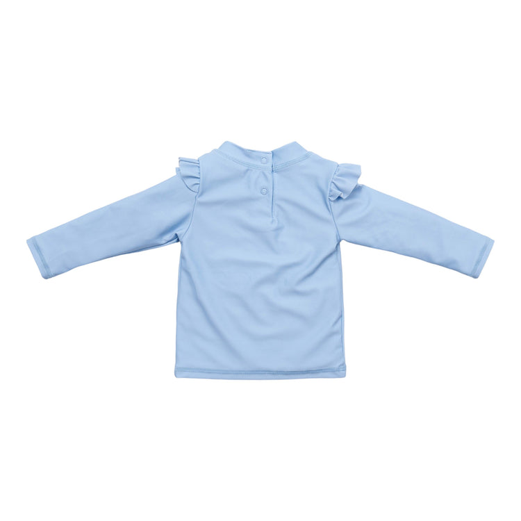 LITTLE DUTCH. Swim T-shirt long sleeves ruffles Blue Daisies - 98/104