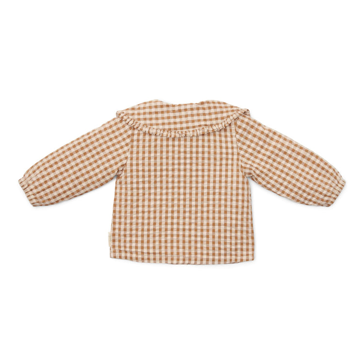 LITTLE DUTCH. Blouse Brown Check Girls