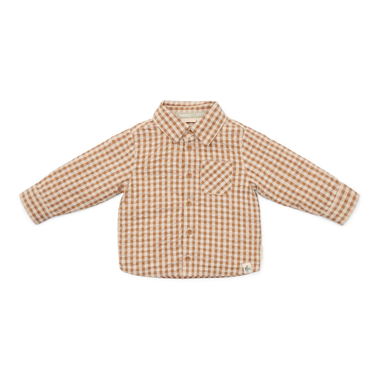 LITTLE DUTCH. Blouse Brown check boys - 92