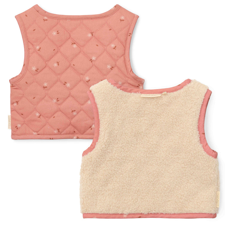 LITTLE DUTCH. Reversible waistcoat Sand / Warm Rose Blooming Flower