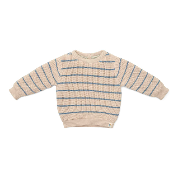 LITTLE DUTCH. Knitted sweater Ice blue stripe - 74