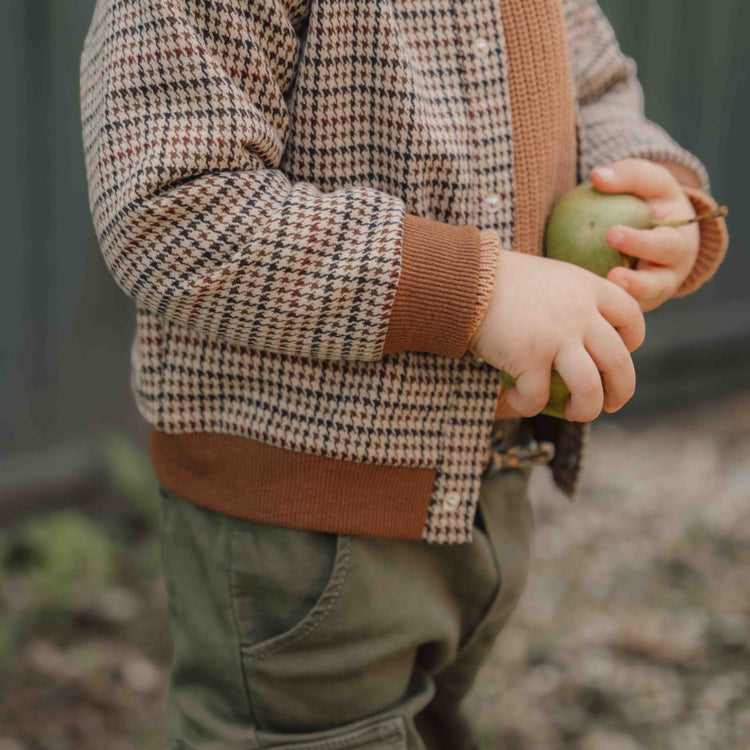 LITTLE DUTCH. Cardigan Green check