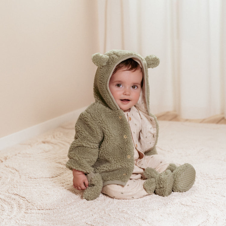 LITTLE DUTCH. Ζακέτα teddy Soft Green