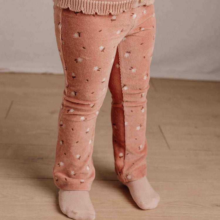 LITTLE DUTCH. Flared trousers Warm Rose Flowers - 98