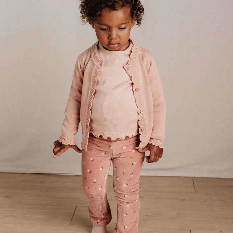 LITTLE DUTCH. Flared trousers Warm Rose Flowers - 104