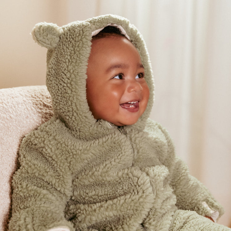 LITTLE DUTCH. Teddy one-piece suit Soft Green - 74/80