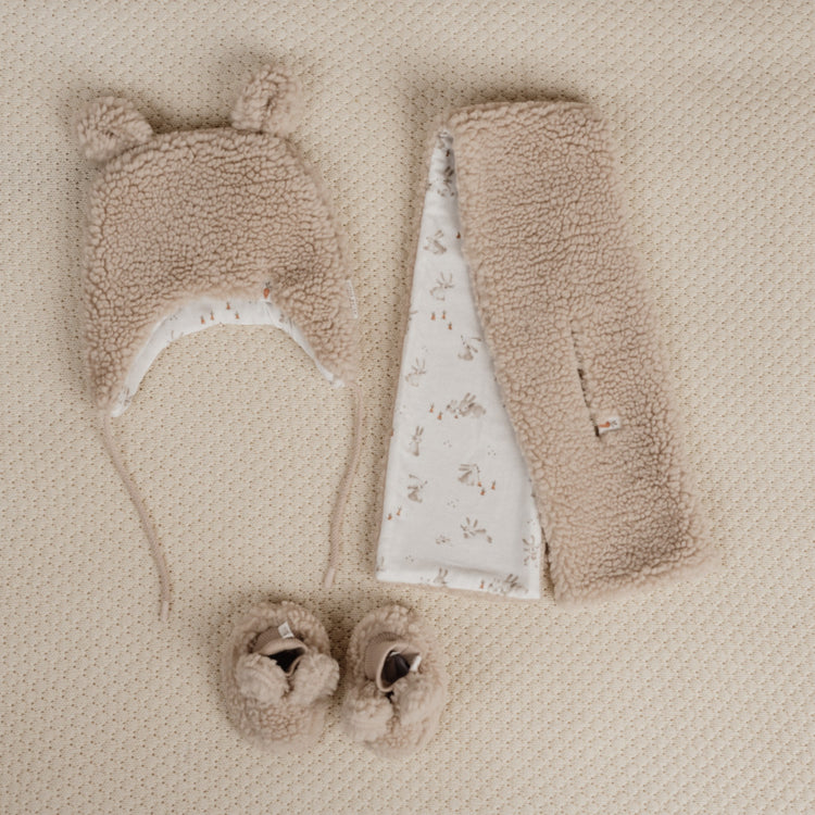 LITTLE DUTCH. Teddy cap Sand - Size 2 (3-9 months)