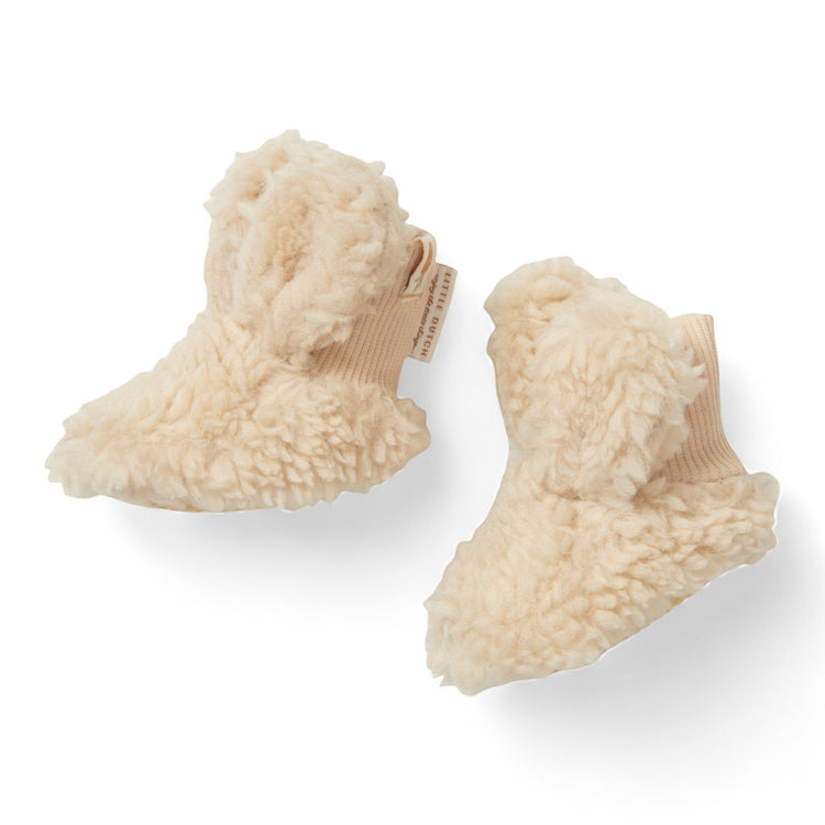 LITTLE DUTCH. Teddy booties Sand - Size 2 (3-9 months)