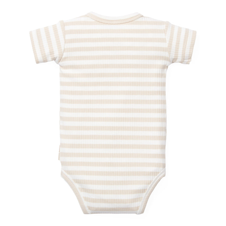LITTLE DUTCH. Bodysuit short sleeves Stripe Sand/White - 50