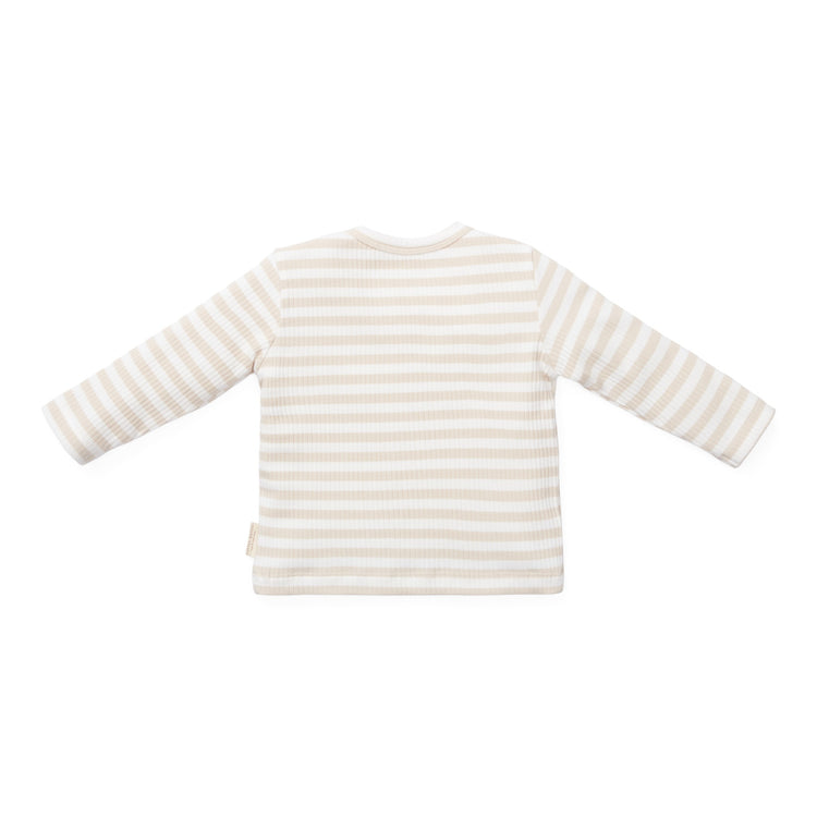 LITTLE DUTCH. Μπλουζάκι μακρυμάνικο Stripe Sand/White - Νο 50