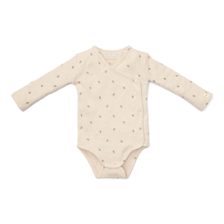 LITTLE DUTCH. Long-sleeve bodysuit overlap Green Leaves - 68