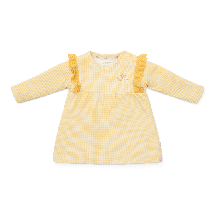 LITTLE DUTCH. Dress long sleeve Warm Yellow check - 44