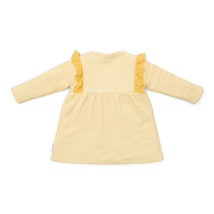 LITTLE DUTCH. Dress long sleeve Warm Yellow check - 62