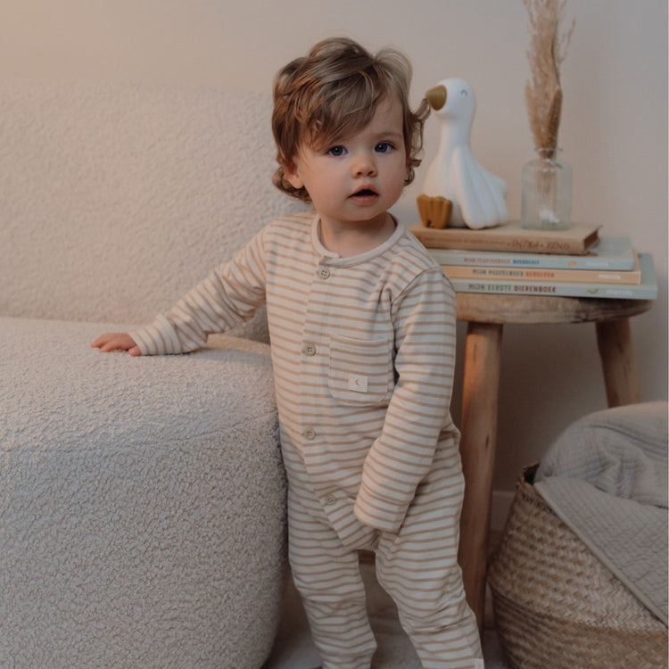 LITTLE DUTCH. One-piece pyjamas Natural Stripes - 74/80