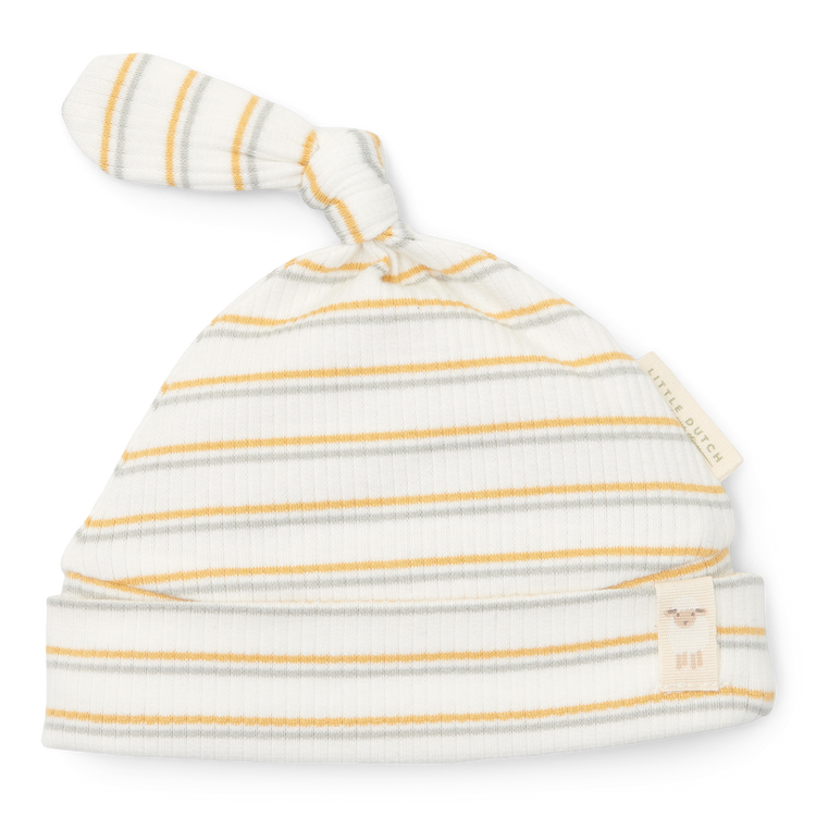 LITTLE DUTCH. Hat with button Multi stripe - Size 1 (0-3 months)