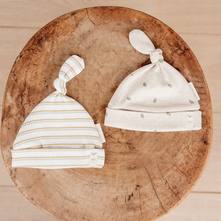 LITTLE DUTCH. Hat with button Multi stripe - Size 1 (0-3 months)