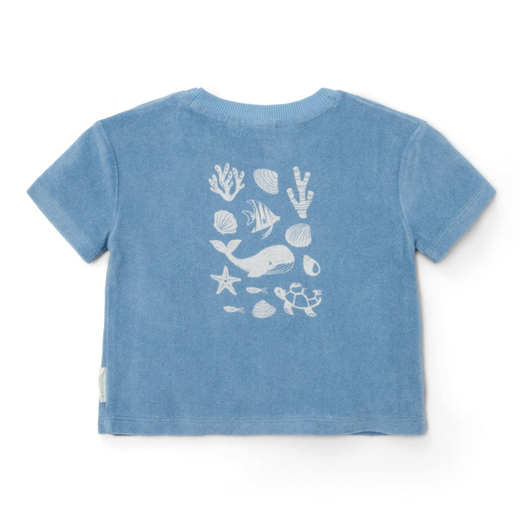 LITTLE DUTCH. T-shirt and Short Ocean Sea Life Ocean Blue