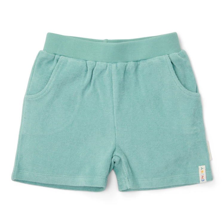 LITTLE DUTCH. T-shirt and Short Seashells and Stripes Surf Blue