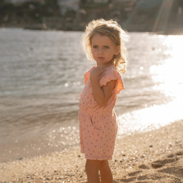 LITTLE DUTCH. Playsuit Sunny Flowers Blush Pink