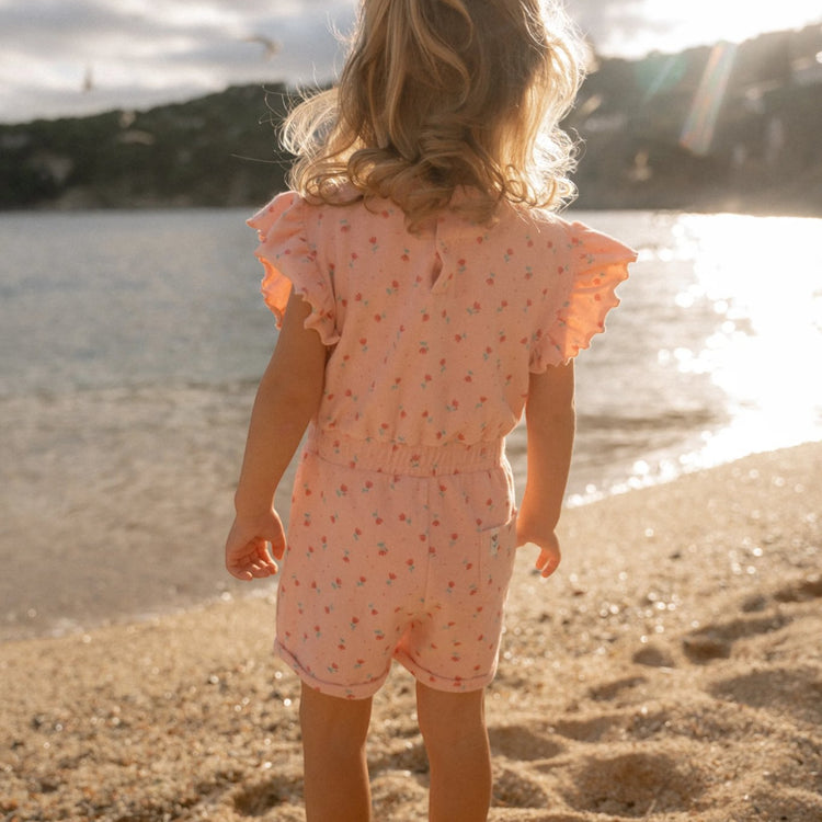 LITTLE DUTCH. Playsuit Sunny Flowers Blush Pink