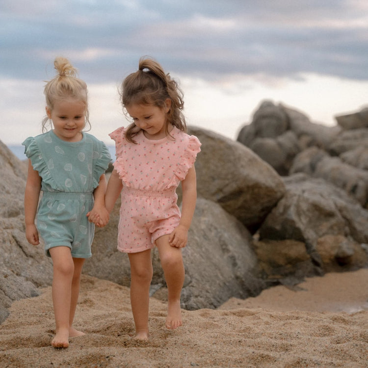 LITTLE DUTCH. Playsuit Sunny Flowers Blush Pink