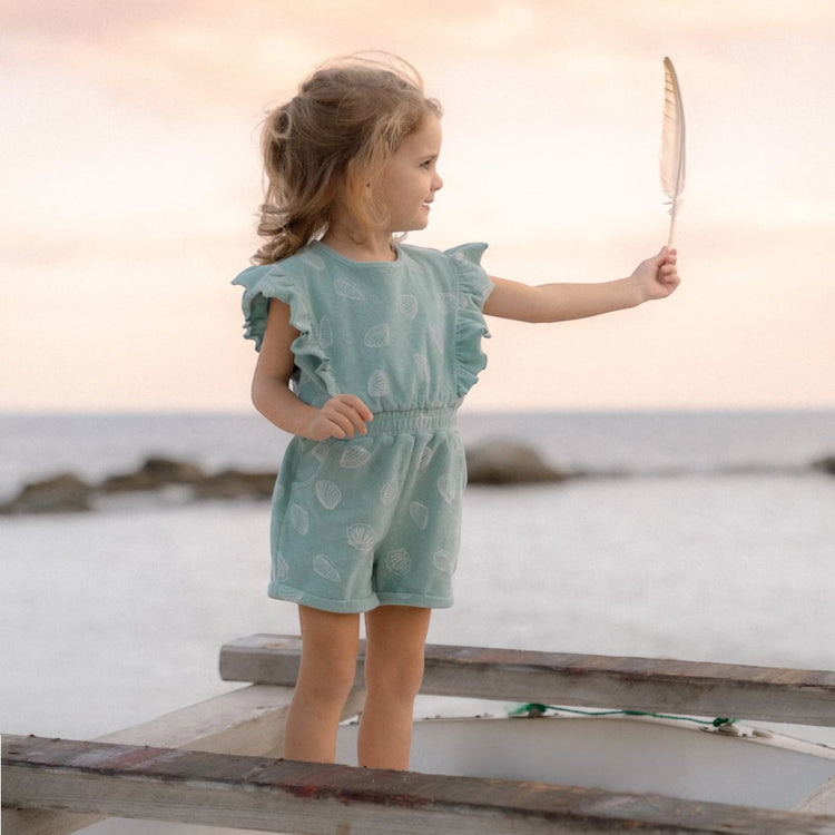 LITTLE DUTCH. Playsuit Ocean Treasures Surf Blue