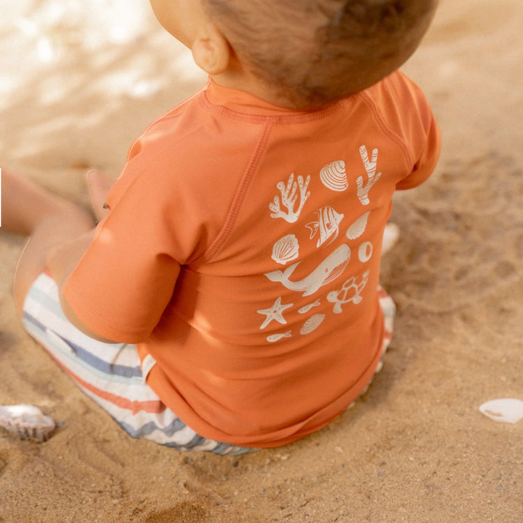 LITTLE DUTCH. Μπλουζάκι κοντομάνικο με προστασία UV Sea Life Coral Red