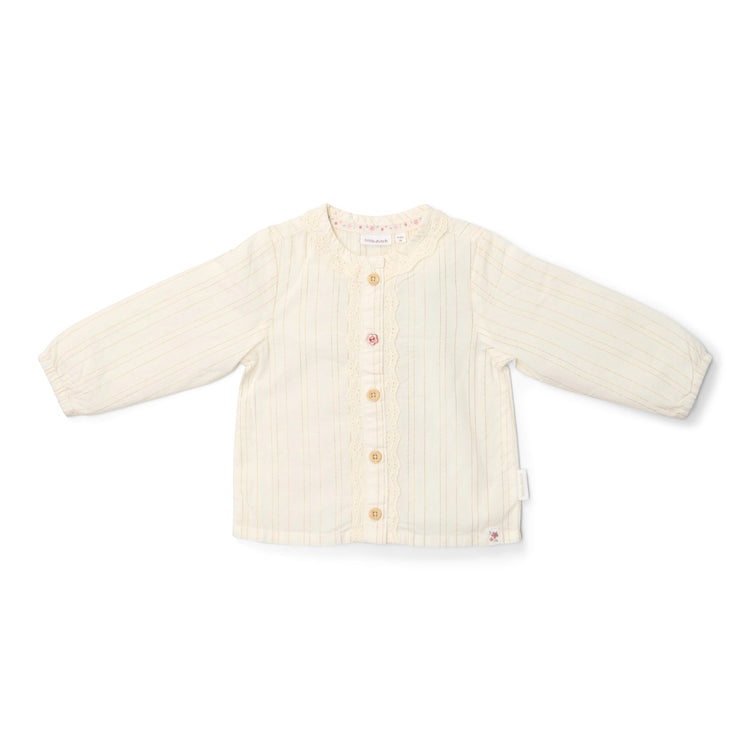 LITTLE DUTCH. Πουκάμισο μακρυμάνικο με βολάν Off White
