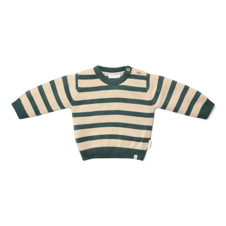 LITTLE DUTCH. Πλεκτό πουλόβερ Balsam Green Stripe
