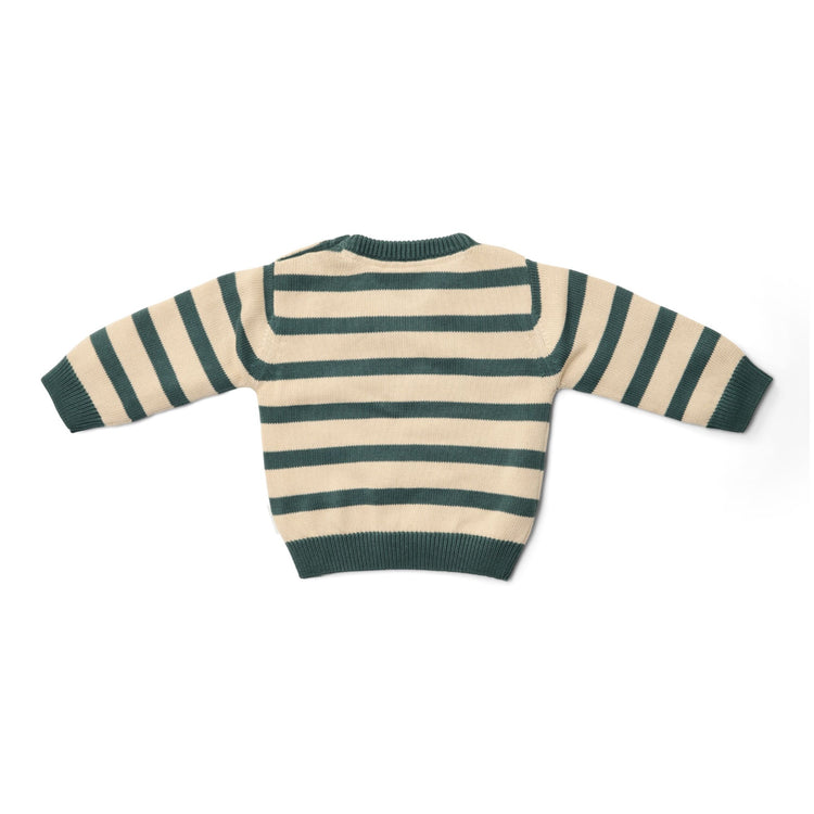 LITTLE DUTCH. Πλεκτό πουλόβερ Balsam Green Stripe