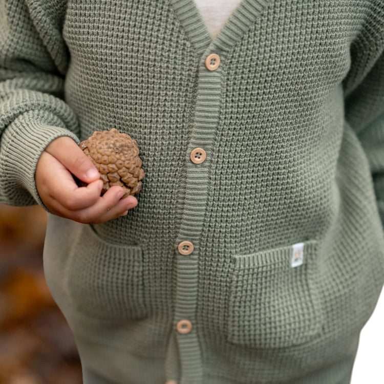 LITTLE DUTCH. Knitted cardigan Forest Green - 80