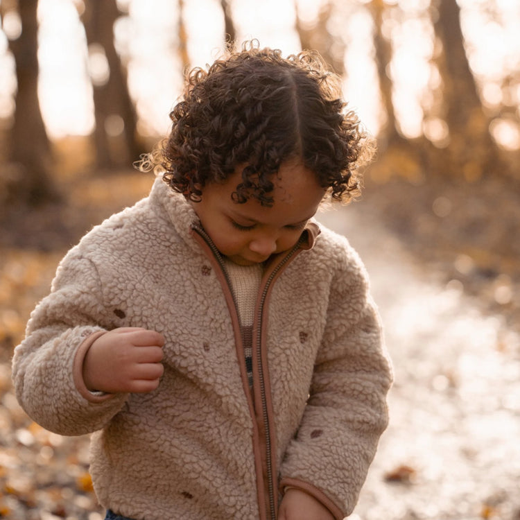 LITTLE DUTCH. Teddy cardigan Taupe - 74