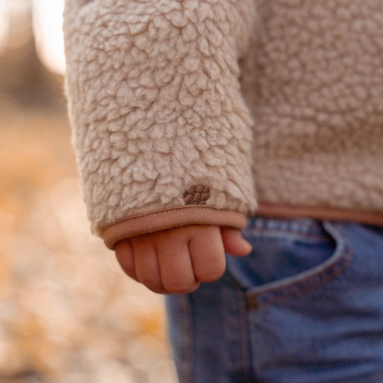LITTLE DUTCH. Teddy cardigan Taupe - 74