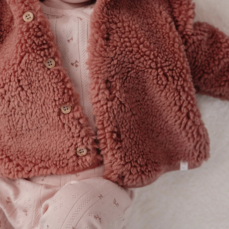 LITTLE DUTCH. Teddy cardigan Pink Blush - 74