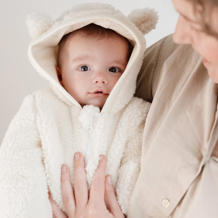LITTLE DUTCH. Ολόσωμο φορμάκι εξόδου teddy Off White