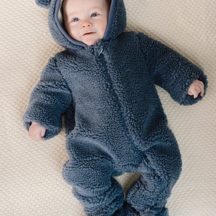 LITTLE DUTCH. Ολόσωμο φορμάκι εξόδου teddy Stone Blue