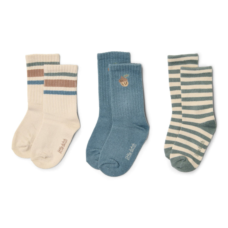 LITTLE DUTCH. Socks set of 3 Toddler Boy Multi