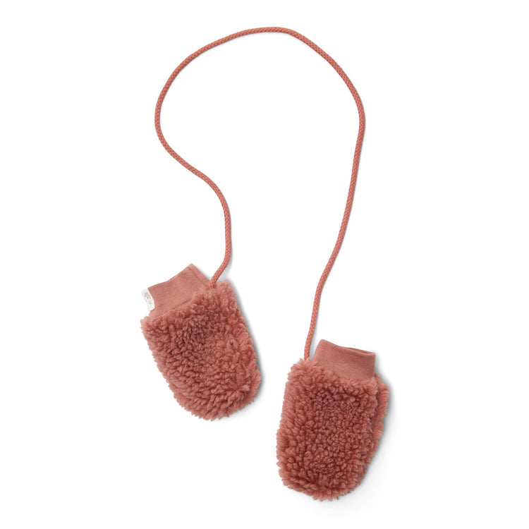 LITTLE DUTCH. Teddy mittens Pink Blush