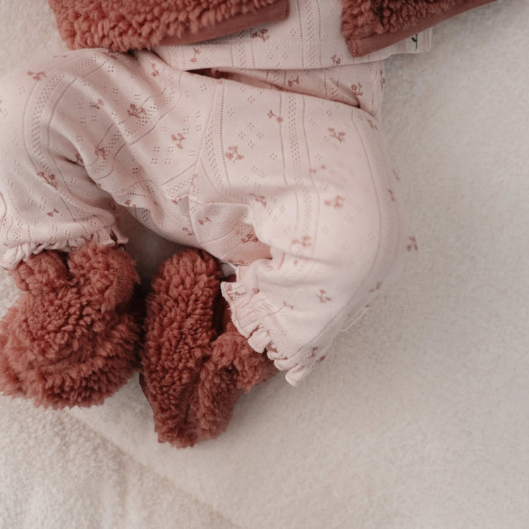 LITTLE DUTCH. Teddy booties Pink Blush