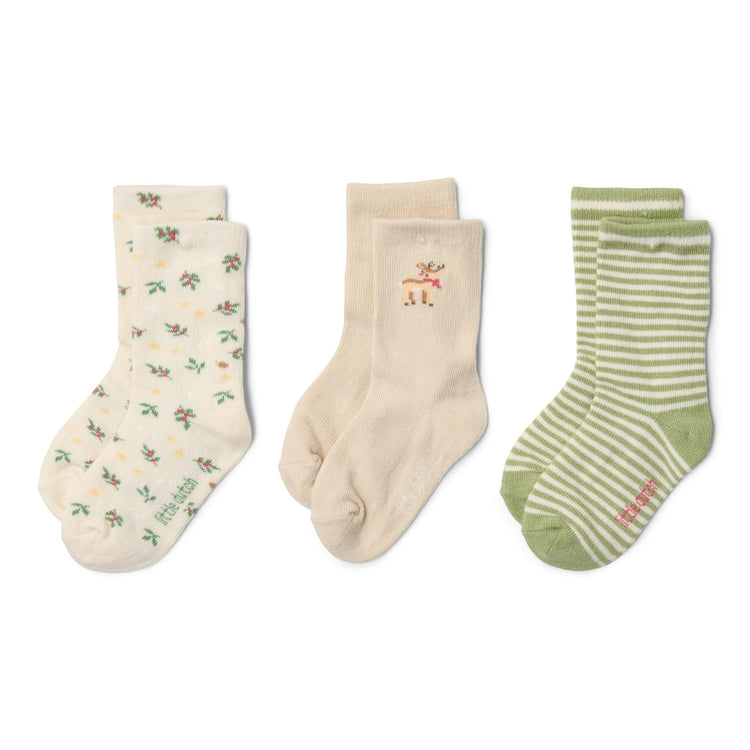 LITTLE DUTCH. Socks set of 3 Little Christmas - 23/26