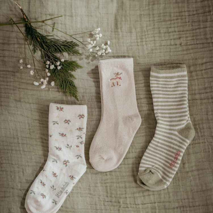 LITTLE DUTCH. Socks set of 3 Little Christmas - 17/19