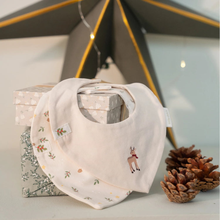 LITTLE DUTCH. 2-pack Bandana bib Little Christmas - One Size