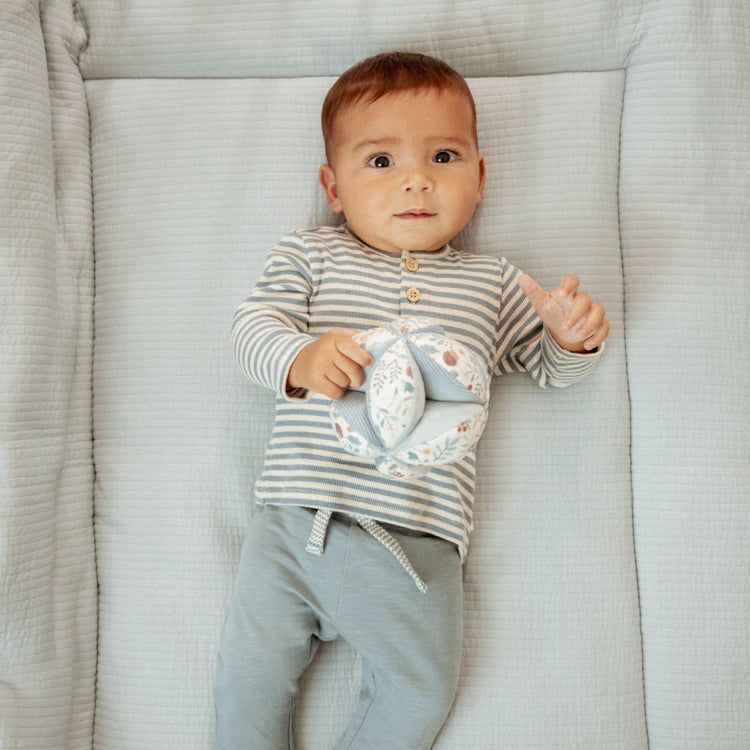 LITTLE DUTCH. Μπλουζάκι μακρυμάνικο με κουμπάκια Stone Blue Stripe