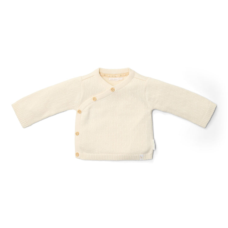 LITTLE DUTCH. Knitted cardigan wrap Off White - 74