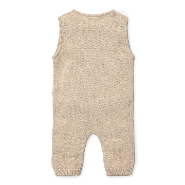 LITTLE DUTCH. Πλεκτό αμάνικο φορμάκι Soft Beige Melee