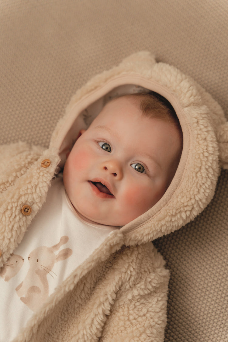 LITTLE DUTCH. Teddy jacket Baby Bunny Sand