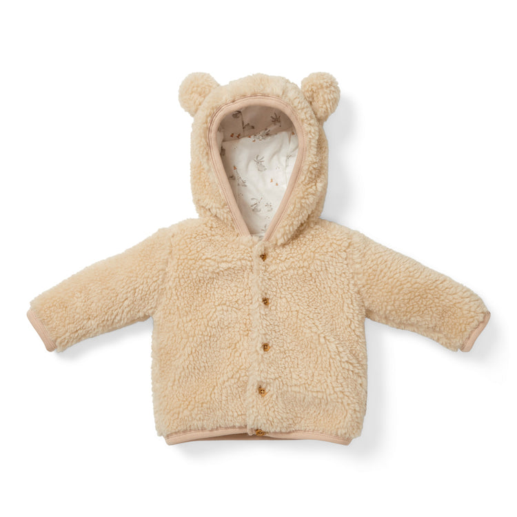 LITTLE DUTCH. Teddy jacket Baby Bunny Sand - 50/56