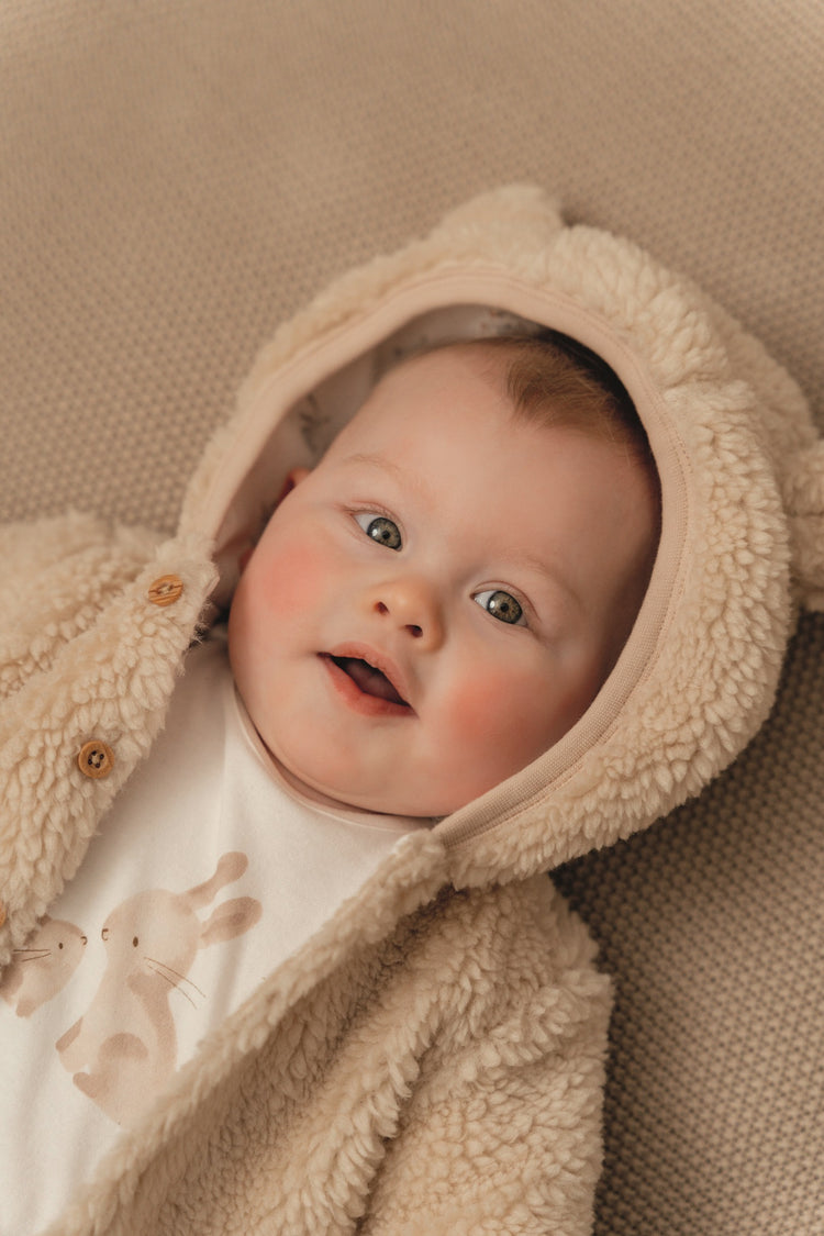 LITTLE DUTCH. Teddy jacket Baby Bunny Sand - 68