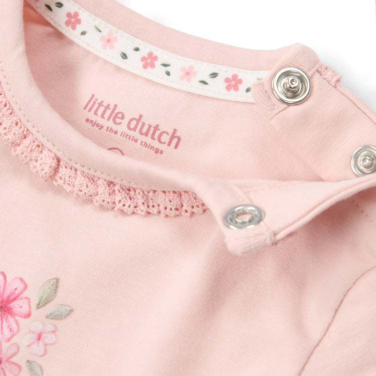 LITTLE DUTCH. Φορμάκι κοντομάνικο ροζ Blossom