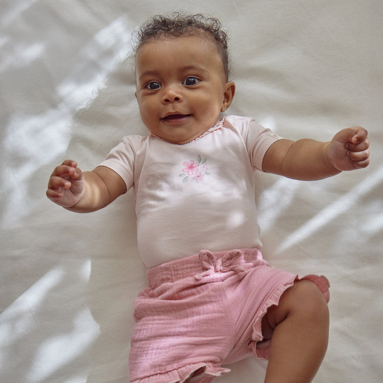 LITTLE DUTCH. Φορμάκι κοντομάνικο ροζ Blossom